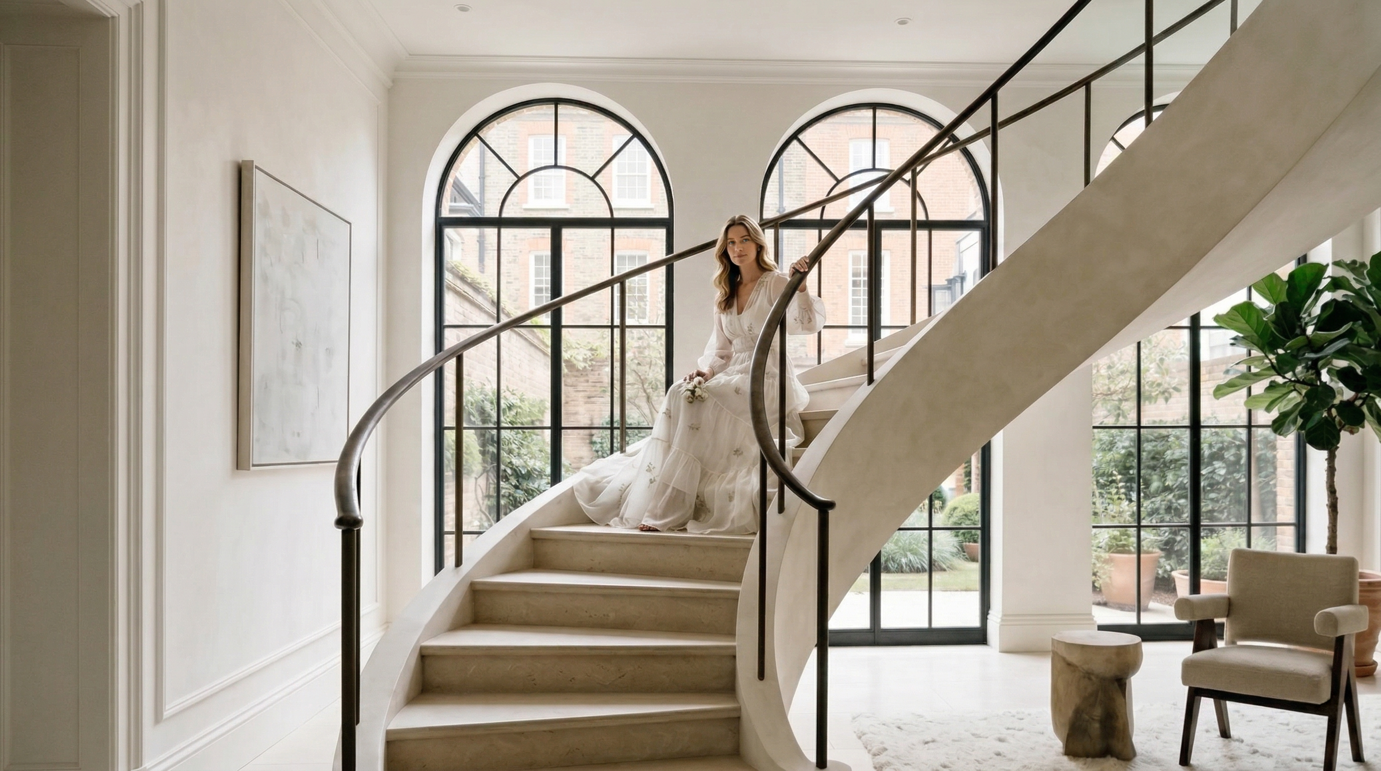 Architectural staircase in a Texas residence