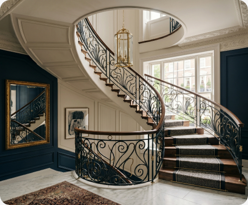 Bespoke staircase design in a modern Texas interior